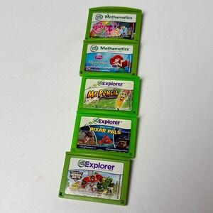 LeapFrog Explorer LeapPad Game Lot 5 Pixar Pals Transformers My Little Pony Math